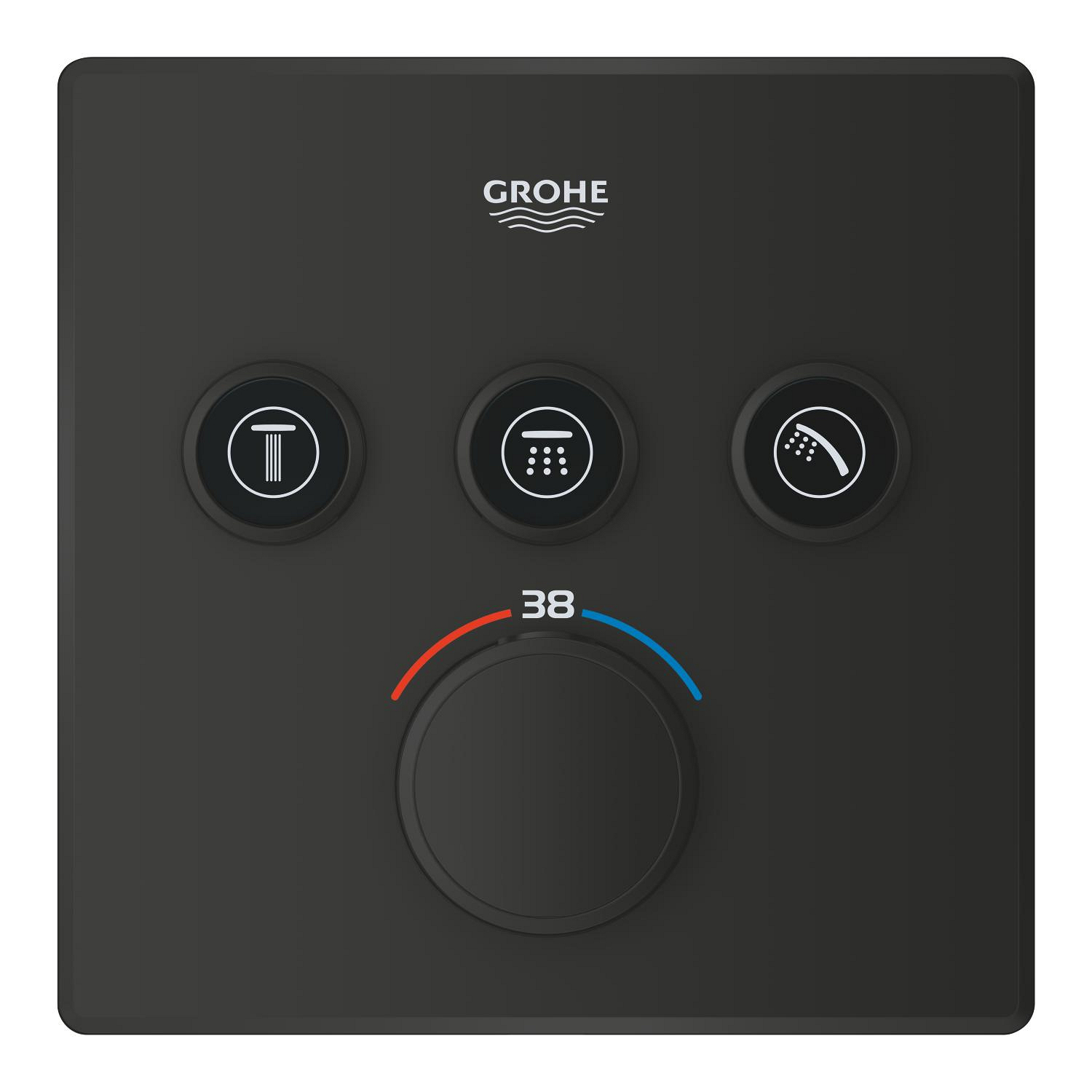 Unitate comanda Grohe 291262430, Grohtherm SmartControl, tip incastrare incastrat, tip comanda dubla comanda, negru