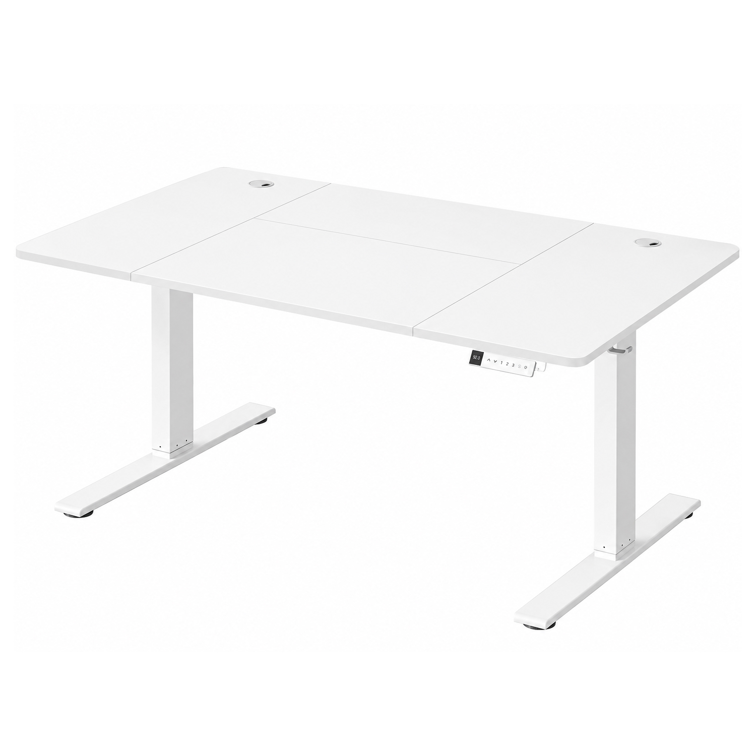 Birou electric sit-stand, reglabil 72-120 cm, blat extra mare 160x80 cm, USB-C 20W, alb