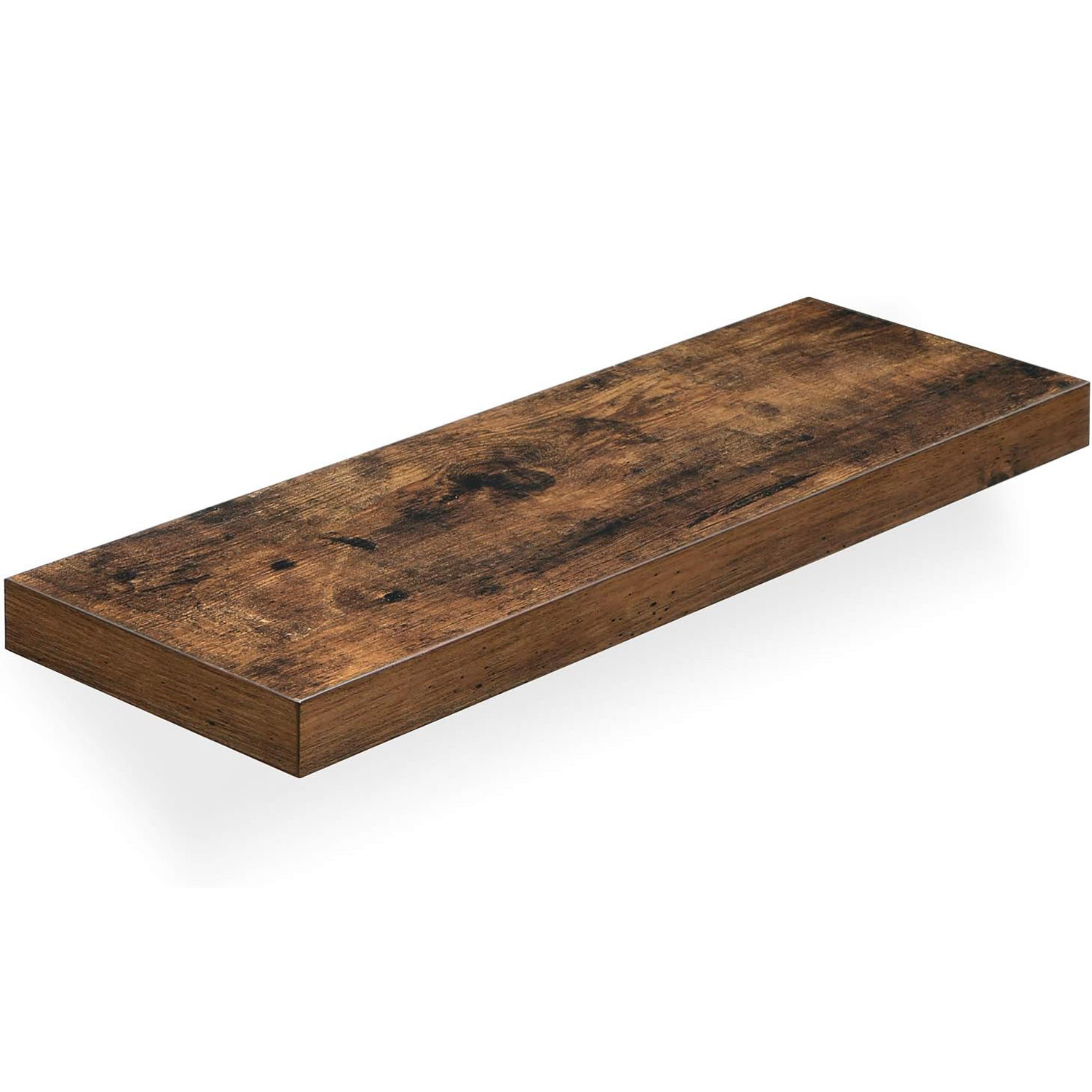 Raft de perete suspendat plutitor, MDF, sistem montare inclus, 80x20x4cm, vintage maro