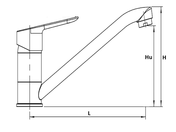 Baterie Bucatarie Pipa Medie 2025 Evosanitary / L[mm]: 170; Hlev[mm]: 129; Hu[mm]: 104 [5]