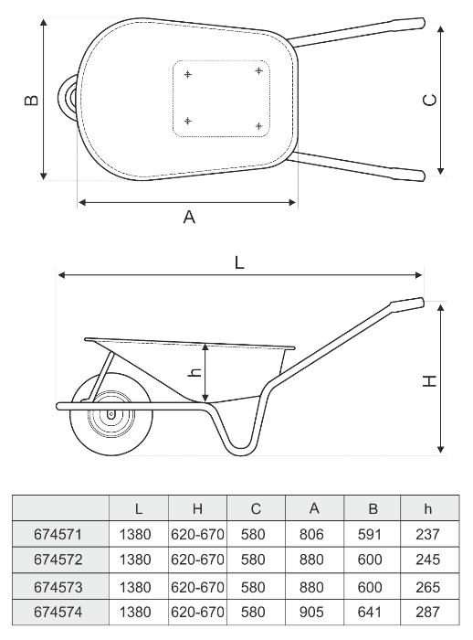 Roaba Evotools  cu Roata Pneumatica si Janta Metalica / T: 80 C [2]