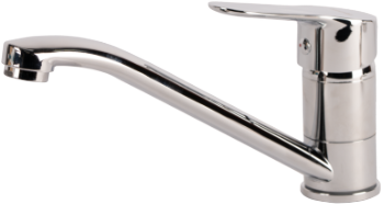 Instalații sanitare - Baterie Bucatarie Pipa Lunga 2025 Evosanitary / L[mm]: 202; Hlev[mm]: 116; Hu[mm]: 104