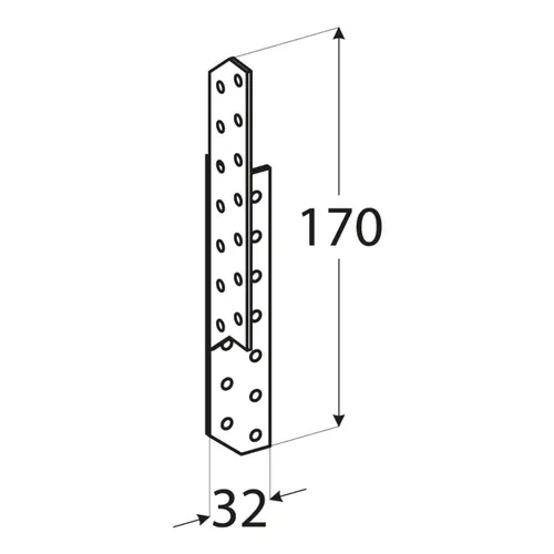 Ancoră pană căprior 32x170x2,0mm dreapta [2]