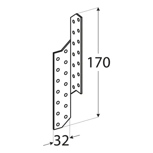 Ancoră pană căprior 32x170x2,0mm stânga [2]