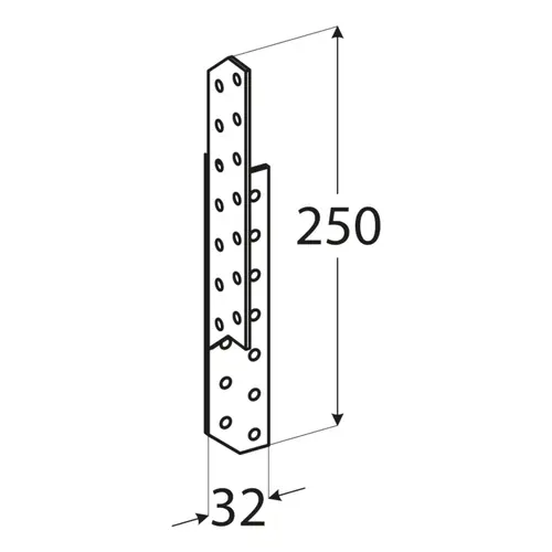 Ancoră pană căprior 32x250x2,0mm dreapta [2]