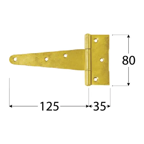 Balama tip T galbenă 125x30x80x2,0mm [2]