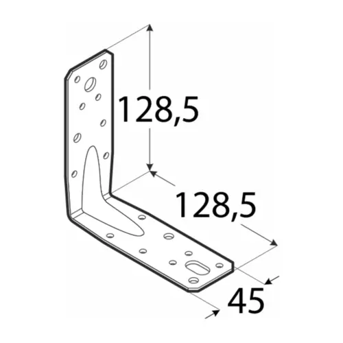 Colțar metal ranforsat 128,5x128,5x45x2,5mm [2]