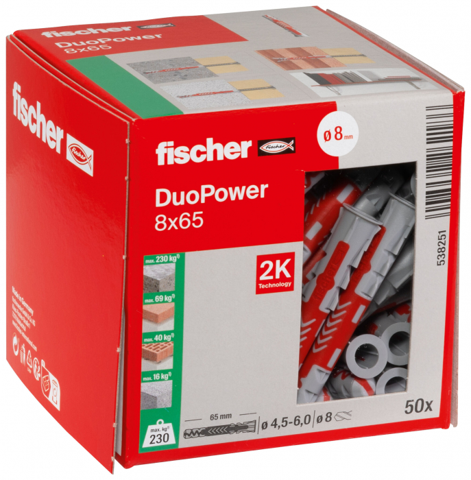 Diblu nylon Fischer duopower 8 x 65 mm [4]
