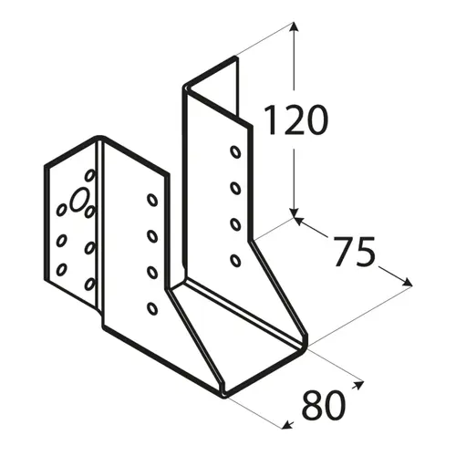 Papuc grindă 80x120x75x2,0mm [2]