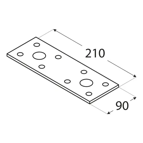 Placă perforată 210x90x2,5mm [2]
