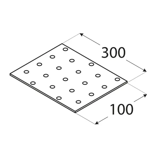 Placă perforată 300x100x2,0mm [2]