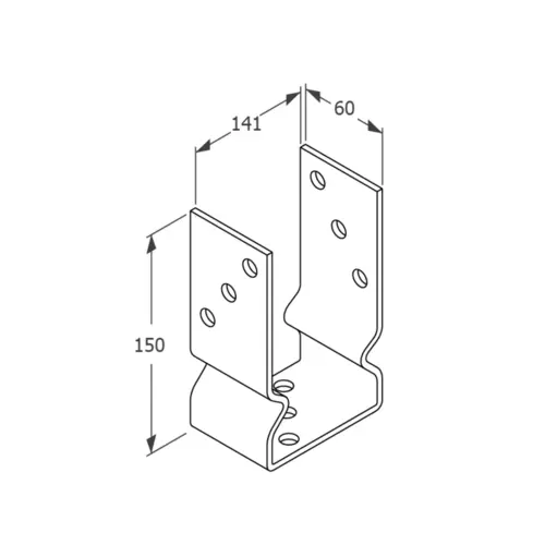 Suport stâlp 141x150x60x4,0mm [2]