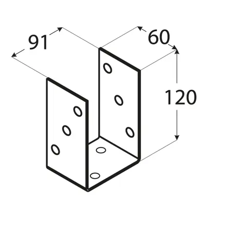 Suport stâlp clasic 91x120x5,0mm [2]