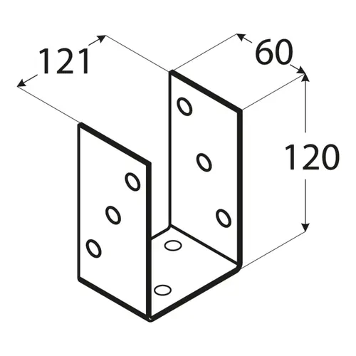 Suport stâlp clasic 121x120x5mm [2]
