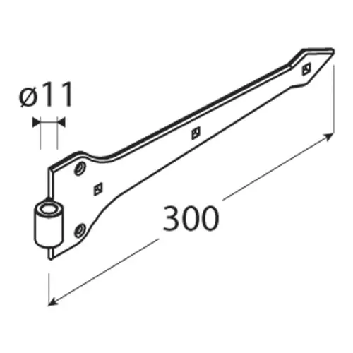 Balama bandă 300x4mm, neagră [1]