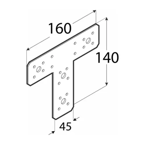 Conector tip T 160x140x45x2,5mm [1]