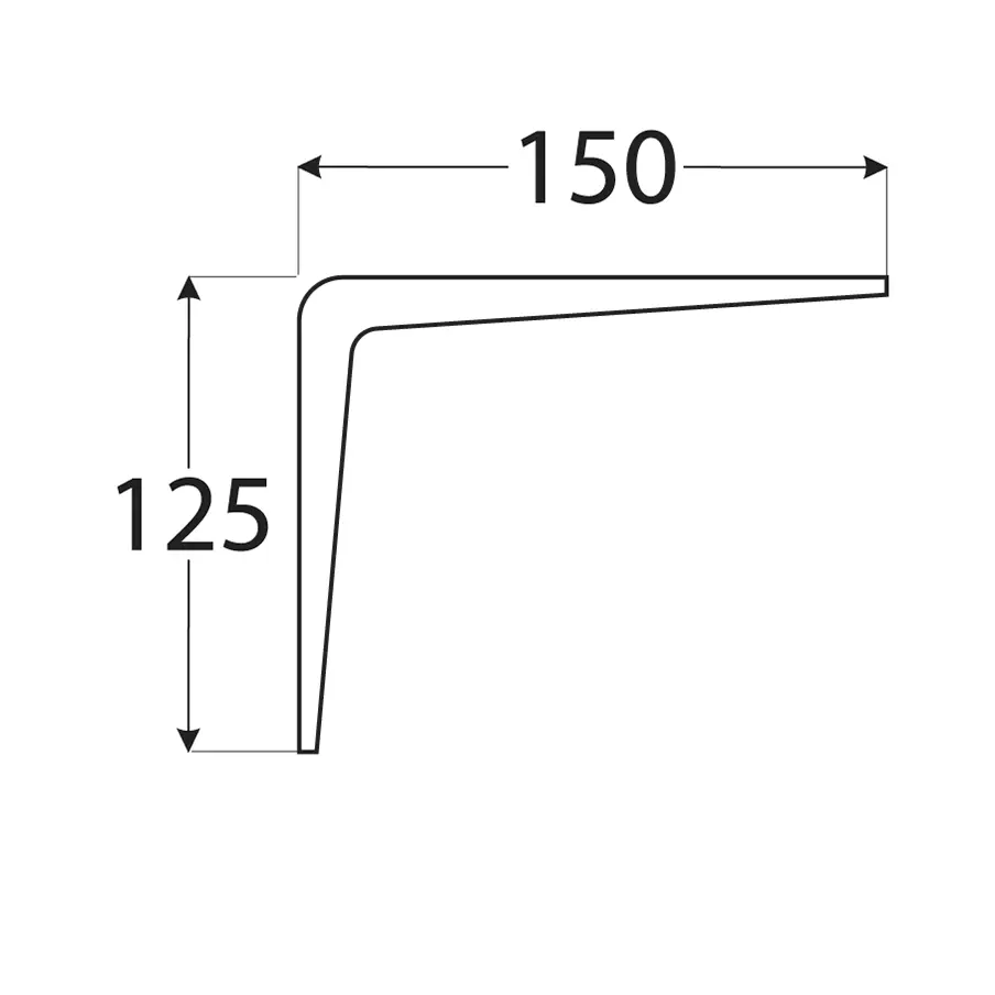 Consolă de oțel 125x150mm, albă [1]