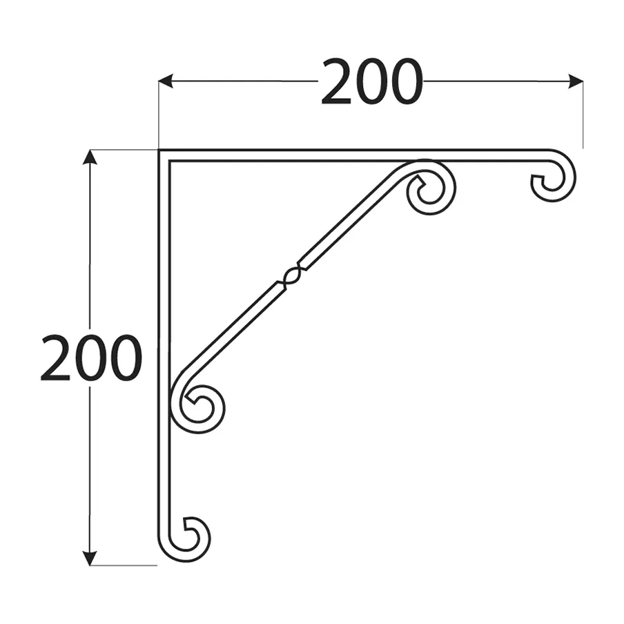 Consolă ornamentală 200x200mm, neagră [1]