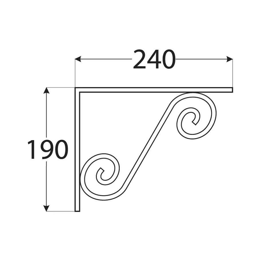 Consolă ornamentală 240x190mm, neagră [1]