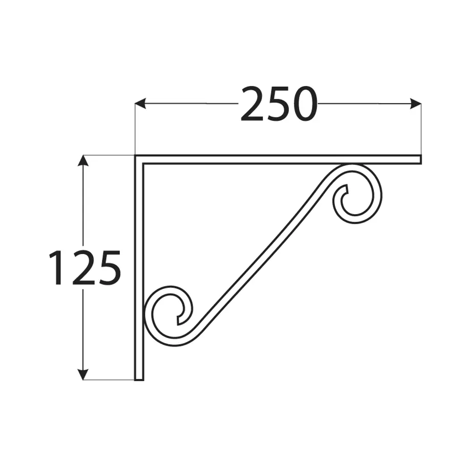 Consolă ornamentală 250x125mm, neagră [1]