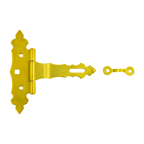 Zăvoare și închizători - Închizătoare poartă decorativă 100x35x130x2,0mm, galbenă