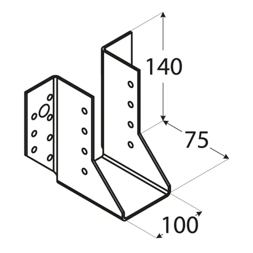 Papuc grindă 100x140x75x2,0mm [1]