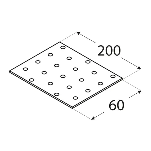 Placă perforată 200x60x2,0mm [1]