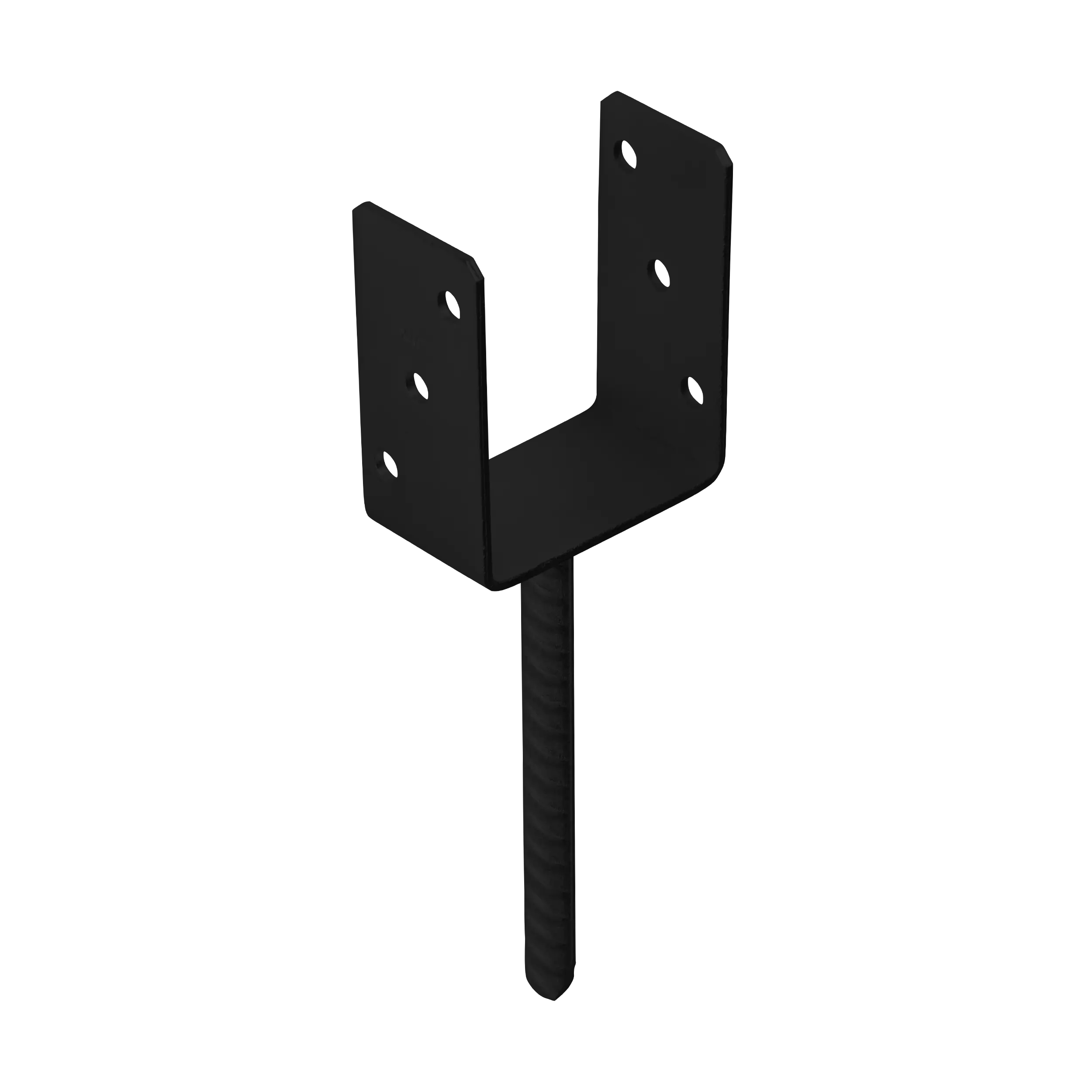 Suporti stalpi lemn - Suport stâlp clasic cu tijă 101x120x4mm, negru