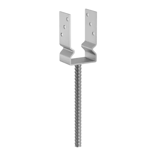 Conectori lemn - Suport stâlp cu tijă 101x150x60x4,0mm