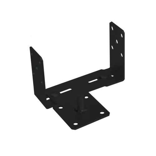 Conectori lemn - Suport stâlp reglabil 60-200x136x4,0mm, negru