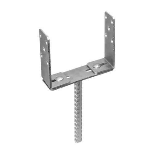 Conectori lemn - Suport stâlp reglabil cu tijă 60-200mm