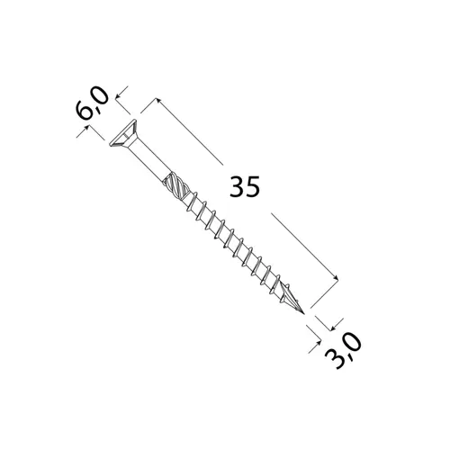 Surub dulgherie cu cap inecat 3x40mm 500bucati/cutie [1]