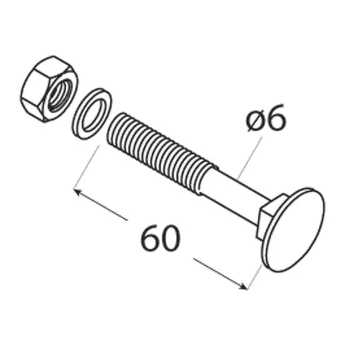 Surub metric cap torbant M6x60 4 bucati/pachet [2]