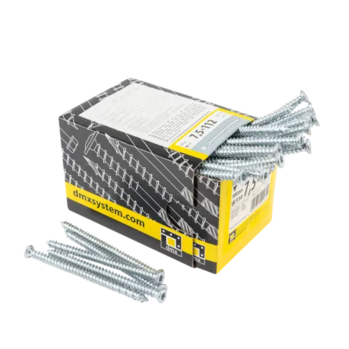 Surub montaj ferestre si usi, cu cap plat 7,5x112 100 bucati/cutie [2]