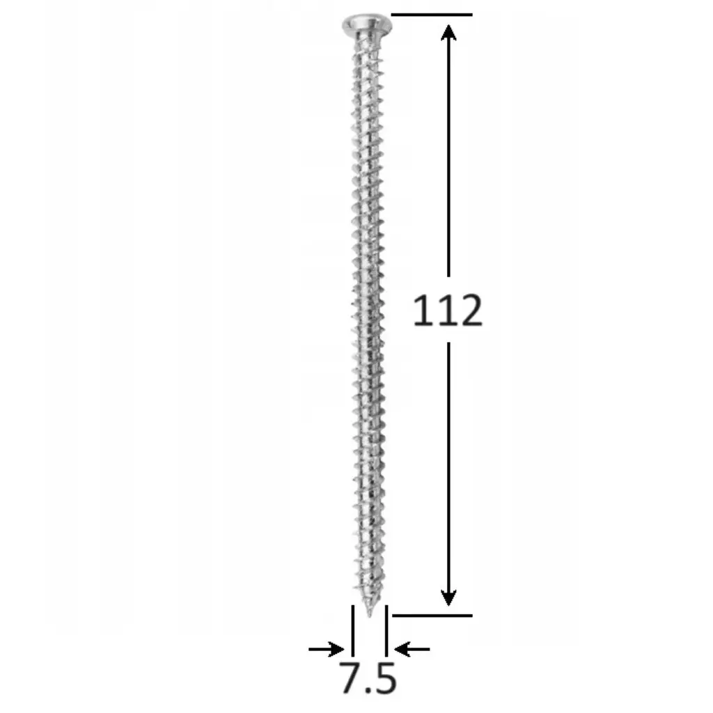 Surub montaj ferestre si usi, cu cap plat 7,5x112 100 bucati/cutie [3]