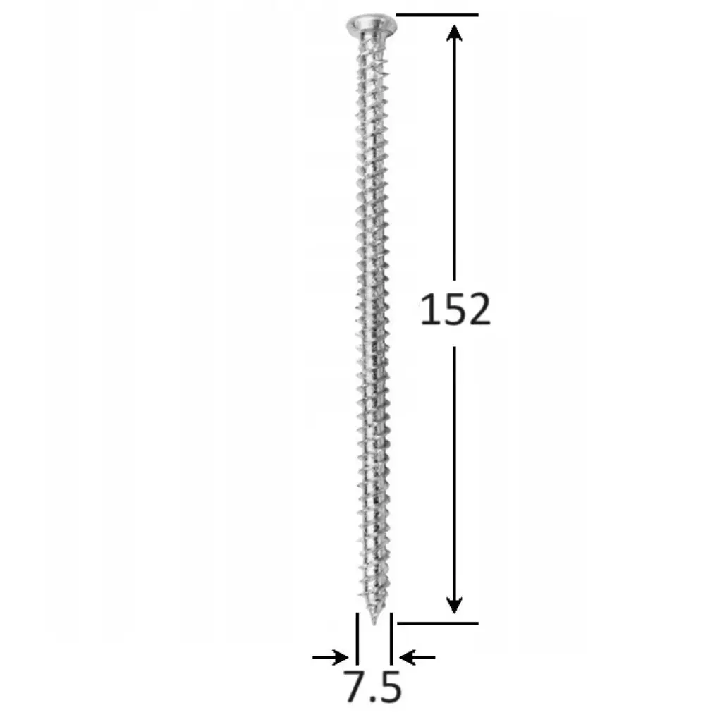 Surub montaj ferestre si usi, cu cap plat 7,5x152 100 bucati/cutie [2]