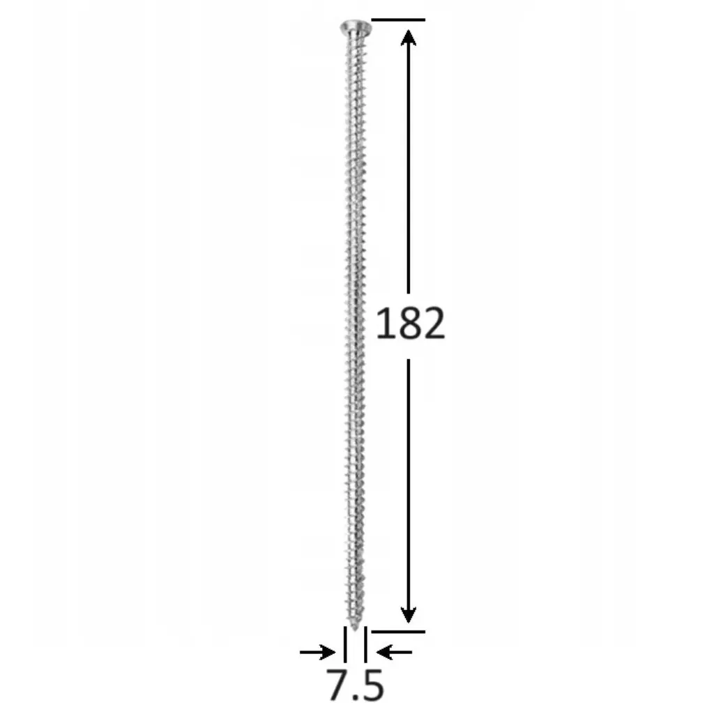 Surub montaj ferestre si usi, cu cap plat 7,5x182 100 bucati/cutie [2]