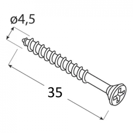 Surub pentru lemn negru 4,5x35 12 bucati/pachet [1]