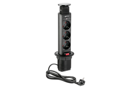 Accesorii Diverse - PRIZA GTV INCASTRATA TURN 3XSCHUKO NEGRU AE-BPW3S60-20
