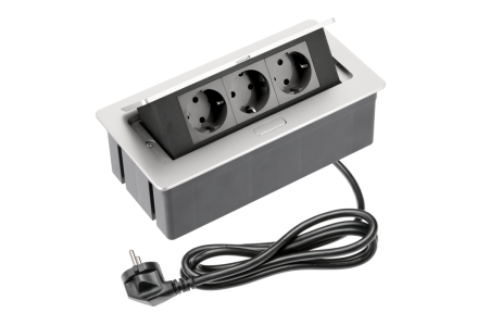 Accesorii Diverse - PRIZA GTV INCORPORABILA 3XSCHUKO CABLU 1.5M ALUMINIU AE-PBSC3GS-53N