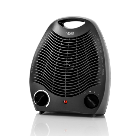 Incalzitoare si aeroterme - Aeroterma HAEGER DARK HEAT, Putere 2000 W, 2 trepte de viteza, Recomandata pentru 60 mp, Maner de transport, Negru