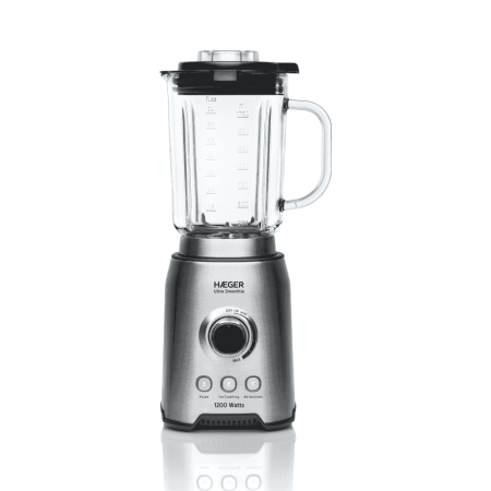 Mixere, tocatoare & roboti de bucatarie - Blender HAEGER ULTRA SMOOTHIE, Capacitate 1,75 L, Putere 1200 W, Bol din sticla detasabil, Lame din titan, Viteza variabila, Functie Pulse si gheata, Aluminiu