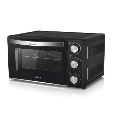 Cuptoare electrice - Cuptor electric HAEGER DUCASSE 35, Capacitate 35 L, Interior antiaderent, Convectie, Lumina interioara, Usa cu geam dublu, Timer 60 minute