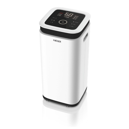 Climatizare - Dezumidificator digital HAEGER DIGI DESUMI 16, Capacitate 16 L/zi, display LED, rezervor 2.2L, drenaj continuu, Alb