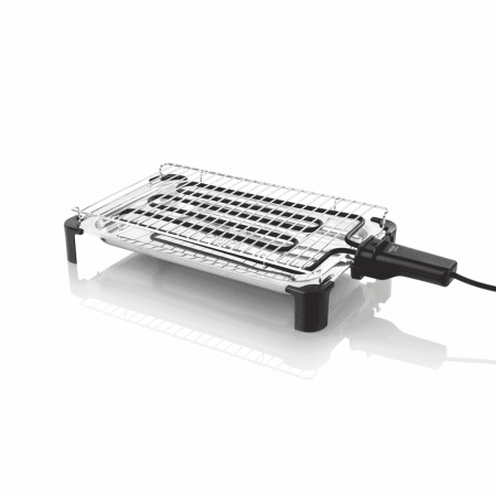 Gratare electrice - Grill electric HAEGER GRILIE, Putere 2000 W, Corp din inox, Tava de scurgere detasabila, Rezistenta mobila, Maner termoizolant