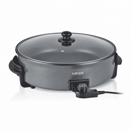 Gratare electrice - Grill multifunctional HAEGER TOP GOURMET 42, Putere 1500 W, Diametru 42 cm, Adancime 7 cm, Strat antiaderent, 5 trepte pana la 240 grade C