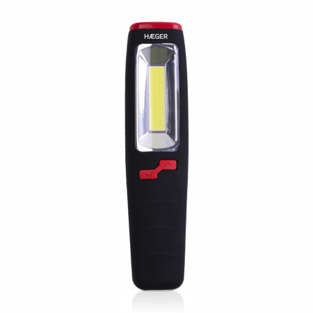 Ustensile bucatarie - Lanterna HAEGER LONG LED, COB 3 W + 7 LED-uri, Magnet de fixare, Carlig de agatare, Alimentare cu 3 baterii AA incluse