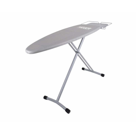 Fiare, statii & aparate de calcat cu abur - Masa de calcat HAEGER STRONG HOME PRO, Suprafata metalica 124x40 cm, Reglaj continuu pana la 94 cm, Suport pentru statie de calcat, Gri metalizat