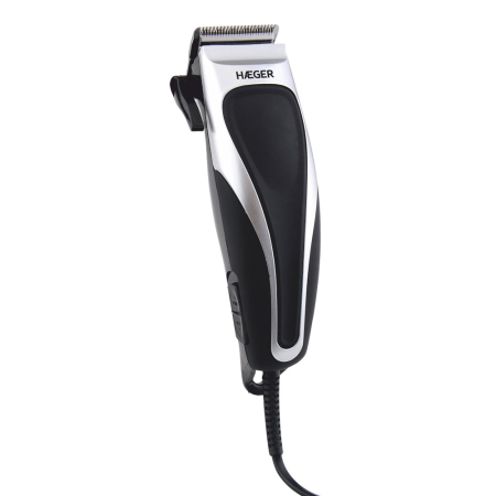 Ingrijire personala - Masina de tuns HAEGER STYLER cu fir, Lame din inox, Reglaj lungime, 4 piepteni, Foarfeca, Ulei de lubrifiere si perie incluse