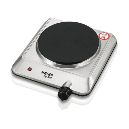 Plite & Aragazuri - Plita electrica HAEGER TOP DISC, Putere 1500 W, Diametru 180 mm, Corp din inox, Oprire automata de siguranta cu siguranta termica, Inox